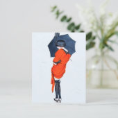  meisje met Briefkaart op het mbrella (Staand voorkant)