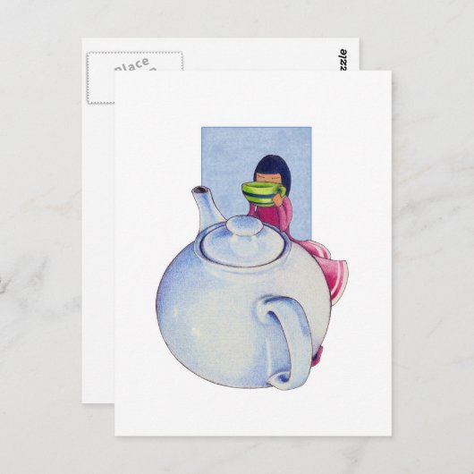 Meisje met Briefkaart van Tea (Voorkant / Achterkant)