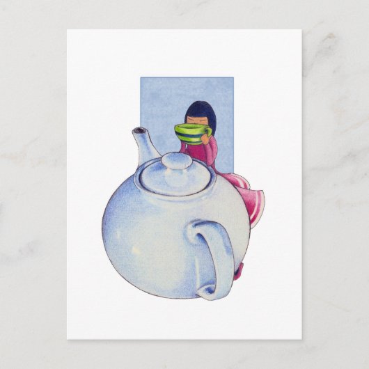 Meisje met Briefkaart van Tea (Voorkant)