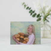 Meisje met brood briefkaart (Staand voorkant)