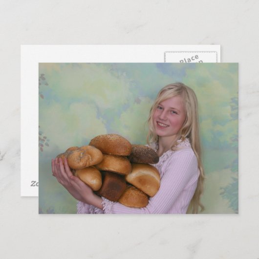 Meisje met brood briefkaart (Voorkant / Achterkant)