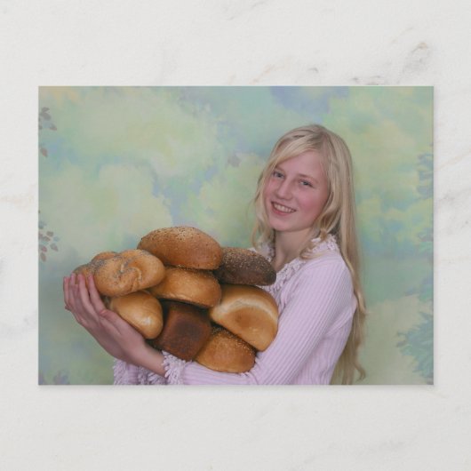 Meisje met brood briefkaart (Voorkant)