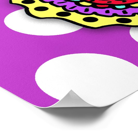  meisje met bruine hair met fijne geboorte poster (Hoek)