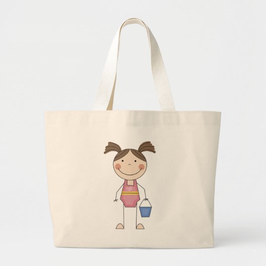Meisje met Bucket Tshirts en cadeaus Grote Tote Bag (Voorkant)