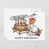  meisje met Cake Briefkaart (Voorkant / Achterkant)