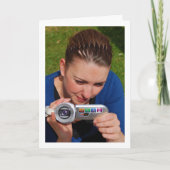 Meisje met camcorder portret kaart (Voorkant)