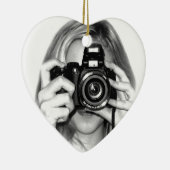 Meisje met camera keramisch ornament (Rechts)