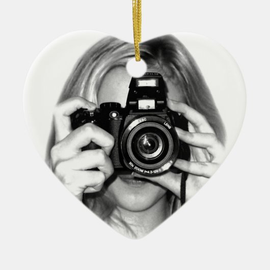 Meisje met camera keramisch ornament (Voorkant)