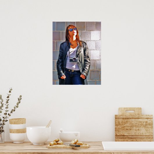 Meisje met camera poster (Keuken)