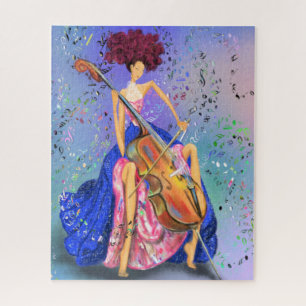 Meisje met Cello - Fantastic Melody - Tekening  Legpuzzel