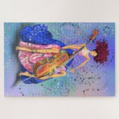 Meisje met Cello - Fantastic Melody - tekenkunst Legpuzzel (Horizontaal)