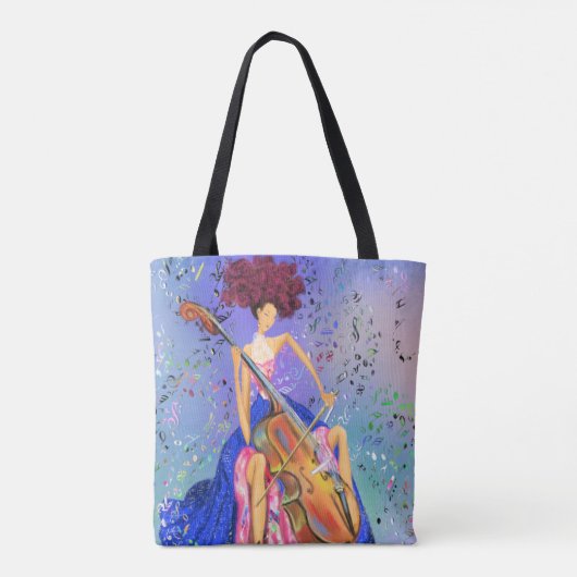 Meisje met Cello Musical Canvas tas Fantastic Melo (Achterkant)