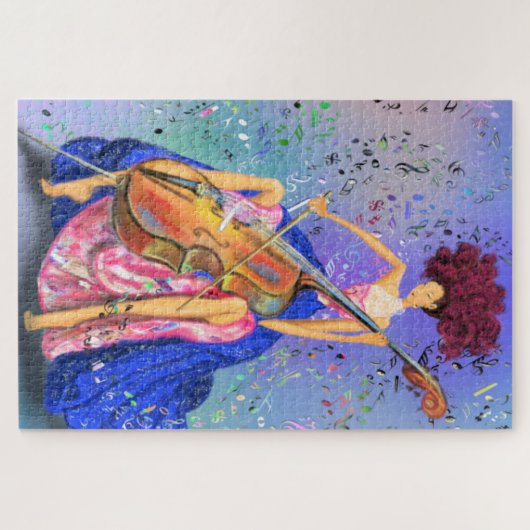 Meisje met Cello Puzzle - Fantastische Melody Legpuzzel (Horizontaal)