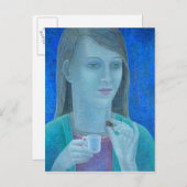 Meisje met chocolade 2011 briefkaart (Voorkant / Achterkant)