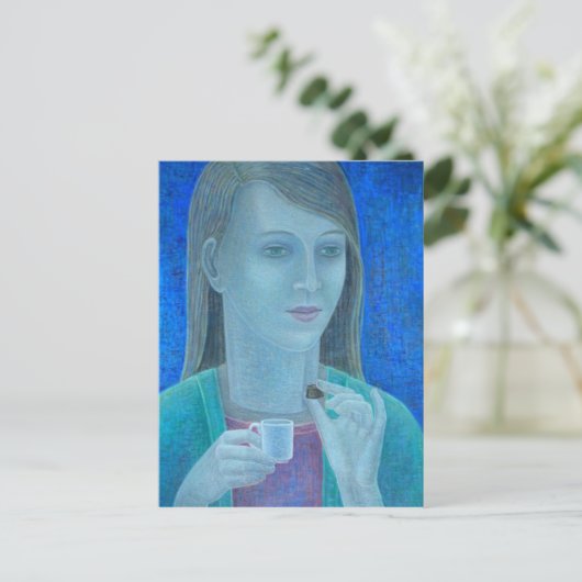 Meisje met chocolade 2011 briefkaart (Staand voorkant)