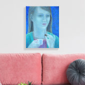 Meisje met chocolade 2011 canvas afdruk (Insitu (Woonkamer))