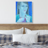 Meisje met chocolade 2011 canvas afdruk (Insitu (Slaapkamer))