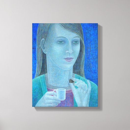 Meisje met chocolade 2011 canvas afdruk (Voorkant)