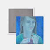 Meisje met chocolade 2011 magneet (Voorkant / Achterkant)