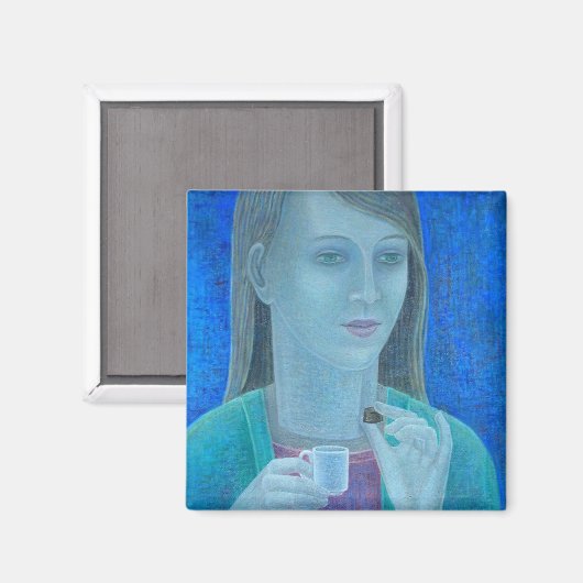 Meisje met chocolade 2011 magneet (Voorkant / Achterkant)