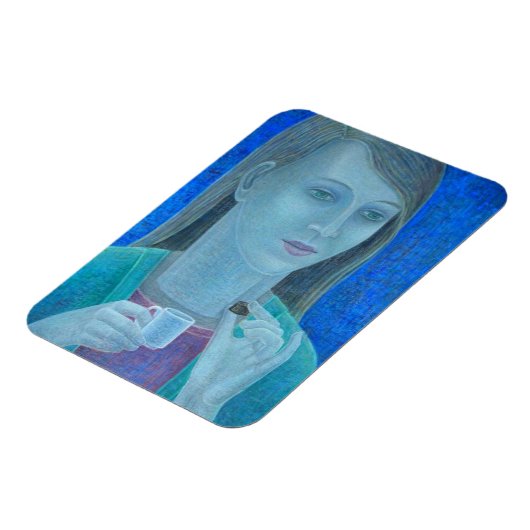 Meisje met chocolade 2011 magneet (Linkerzijde)