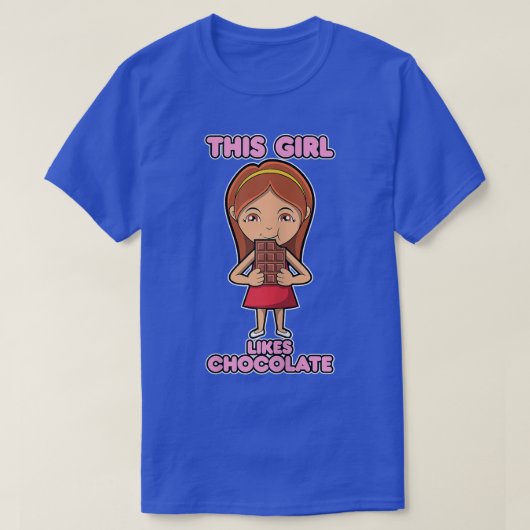 Meisje met chocolade Funny Chocolate Chocolatier T-shirt (Design voorkant)