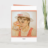 Meisje met Conch Shell Happy Birthday Kaart (Achterkant)