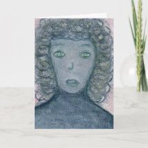 Meisje met Curly Hair Chalks Portret Spirituele Ku