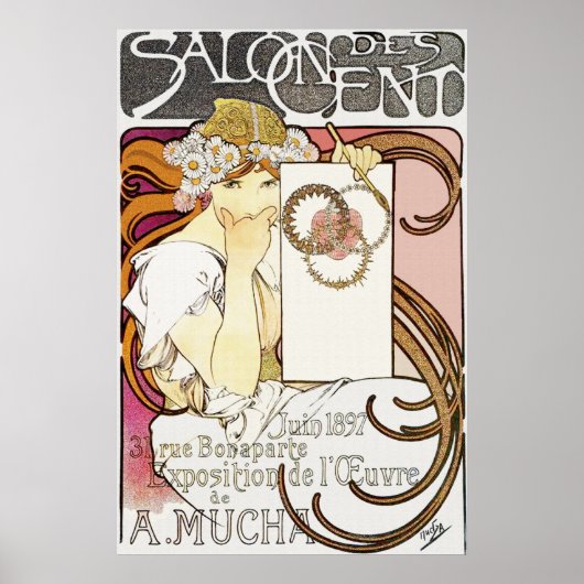 Meisje met Daisies in Hair Poster Print (Voorkant)