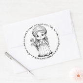 Meisje met Daisies 'Love Is' Sticker (Envelop)