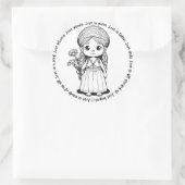 Meisje met Daisies 'Love Is' Sticker (Tas)