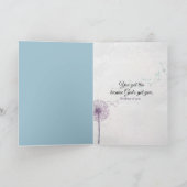 Meisje met Dandelion Seedlings denken aan jou Kaart (Binnen)