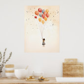 Meisje met de ballonnen poster (Keuken)