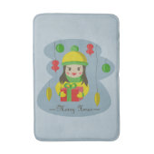 Meisje met de doos van de Kerstmisgift Badmat (Voorkant Verticaal)