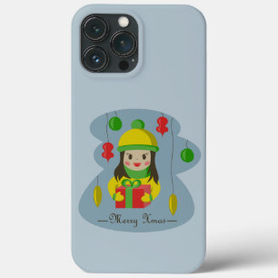 Meisje met de doos van de Kerstmisgift Case-Mate iPhone Case