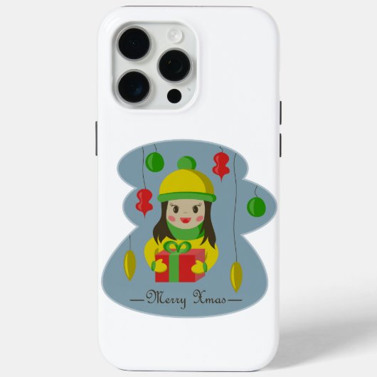 Meisje met de doos van de Kerstmisgift Case-Mate iPhone Case (Achterkant)