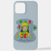 Meisje met de doos van de Kerstmisgift iPhone Hoesje (Achterkant)