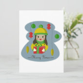 Meisje met de doos van de Kerstmisgift Kaart (Staand voorkant)