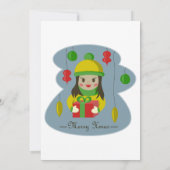 Meisje met de doos van de Kerstmisgift Kaart (Achterkant)