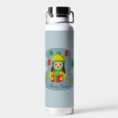 Meisje met de doos van de Kerstmisgift Waterfles (Achterkant)