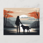 Meisje met de hond briefkaart (Voorkant)