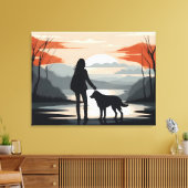 Meisje met de hond canvas afdruk (Insitu (Woonkamer))