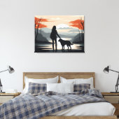 Meisje met de hond canvas afdruk (Insitu (Slaapkamer))