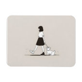Meisje met de hond magneet (Horizontaal)