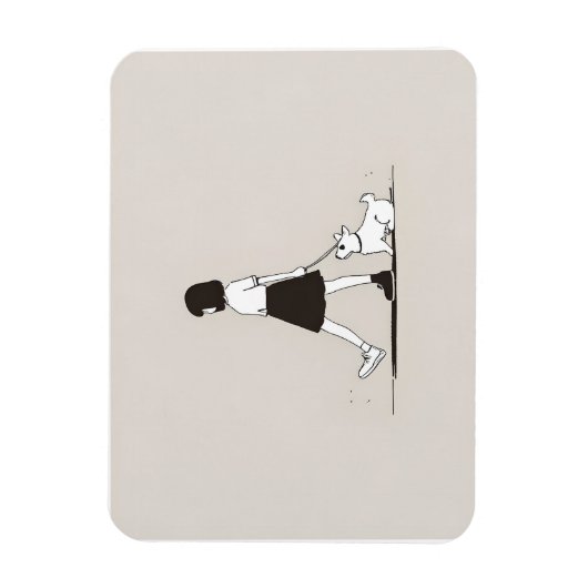 Meisje met de hond magneet (Verticaal)