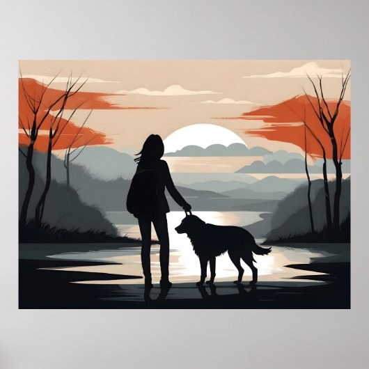 Meisje met de hond poster (Voorkant)