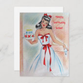  meisje met de Kaart 'Birthday Cake Holiday' (Voorkant / Achterkant)