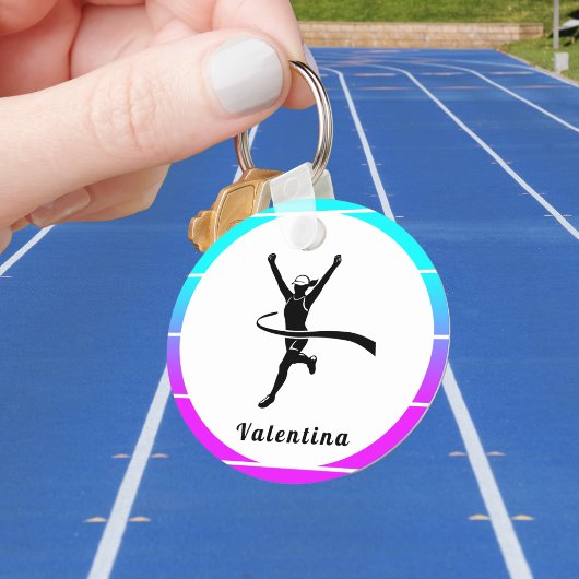 Meisje met de naam "Marathon Cross Country Runner  Sleutelhanger