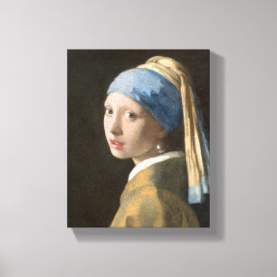 Meisje met de Parel-Johannes Vermeer Kunst Canvas Afdruk