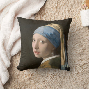 Meisje met de parel-Johannes Vermeer Kunst Kussen